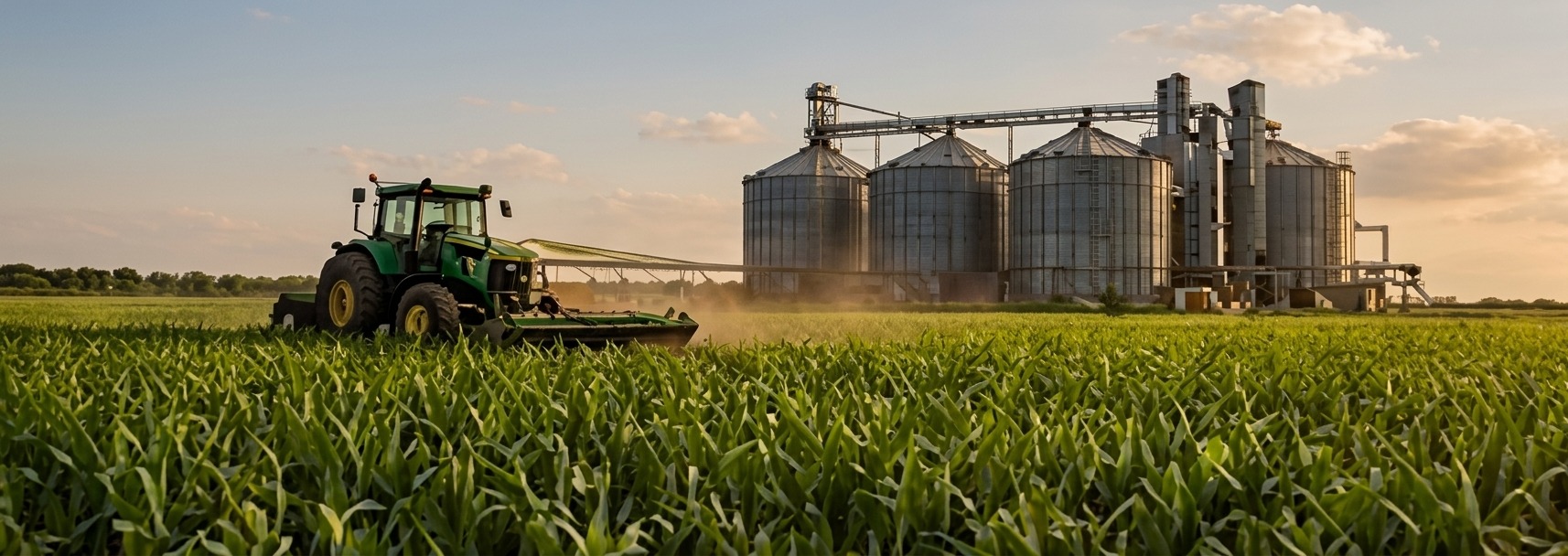 Maize field and agricultural processing facility